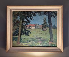 Aurèle Lebert « paysage Jurassien » huile sur toile tableau